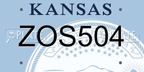 ZOS504 Kansas License Plate