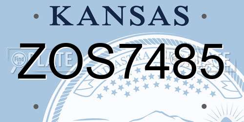 ZOS7485 Kansas License Plate