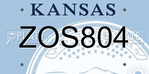 ZOS804 Kansas License Plate