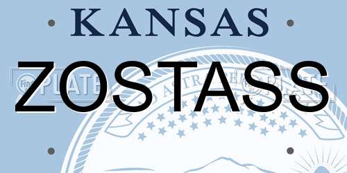 ZOSTASS Kansas License Plate