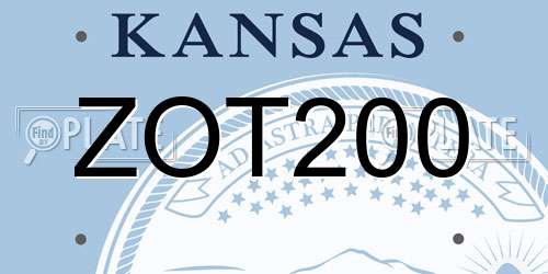 ZOT200 Kansas License Plate