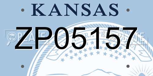 ZP05157 Kansas License Plate