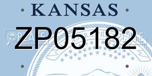 ZP05182 Kansas License Plate