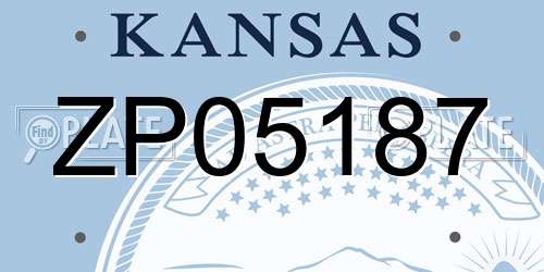 ZP05187 Kansas License Plate