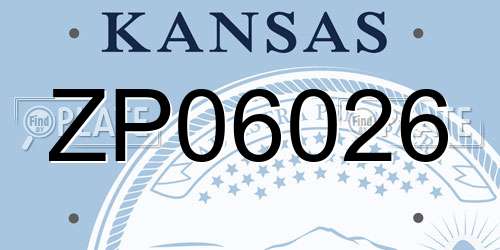 ZP06026 Kansas License Plate