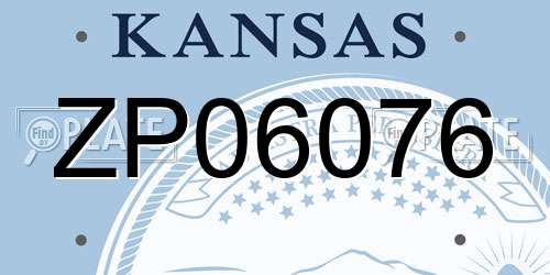 ZP06076 Kansas License Plate