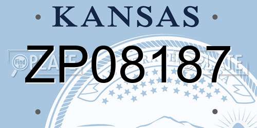 ZP08187 Kansas License Plate