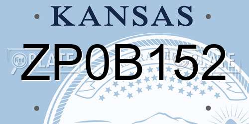 ZP0B152 Kansas License Plate