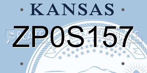 ZP0S157 Kansas License Plate