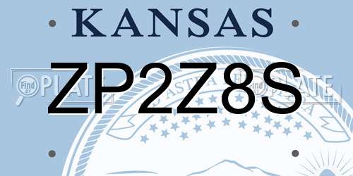 ZP2Z8S Kansas License Plate