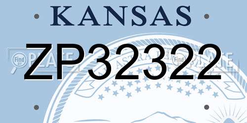 ZP32322 Kansas License Plate