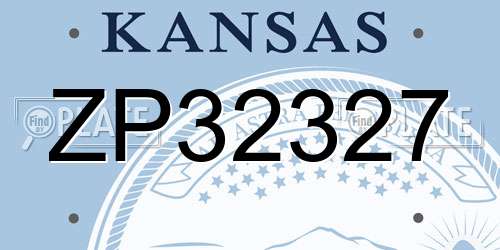 ZP32327 Kansas License Plate