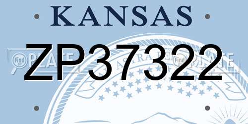 ZP37322 Kansas License Plate