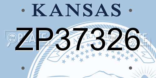 ZP37326 Kansas License Plate