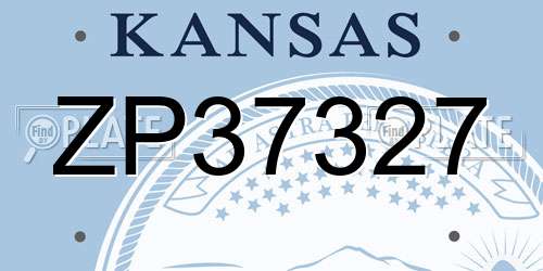 ZP37327 Kansas License Plate