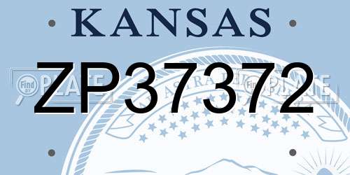 ZP37372 Kansas License Plate