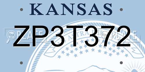 ZP3T372 Kansas License Plate