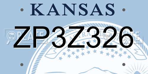 ZP3Z326 Kansas License Plate