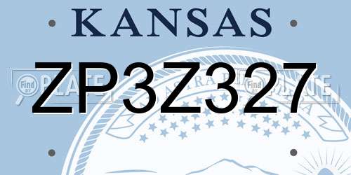 ZP3Z327 Kansas License Plate