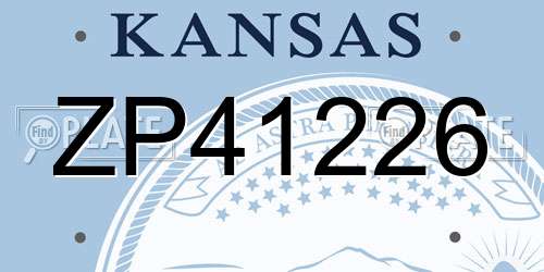 ZP41226 Kansas License Plate
