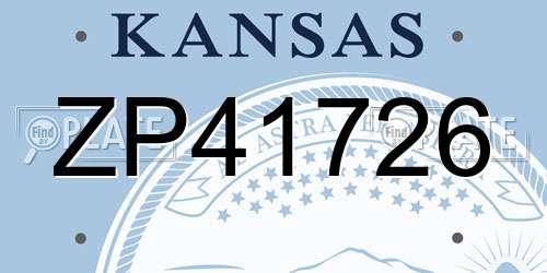 ZP41726 Kansas License Plate