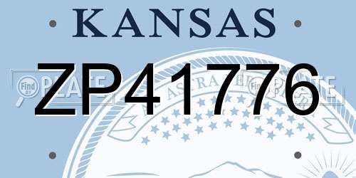 ZP41776 Kansas License Plate
