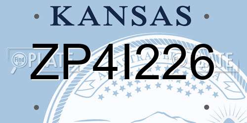 ZP4I226 Kansas License Plate
