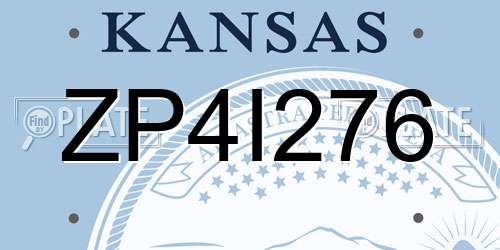 ZP4I276 Kansas License Plate