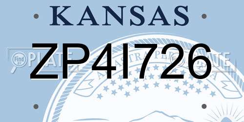 ZP4I726 Kansas License Plate