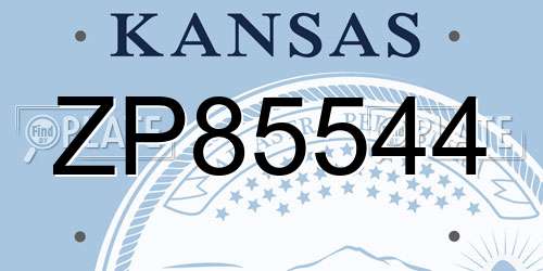 ZP85544 Kansas License Plate