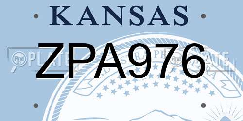 ZPA976 Kansas License Plate