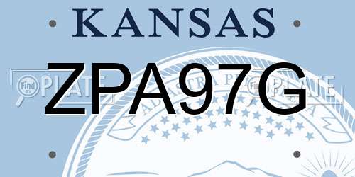 ZPA97G Kansas License Plate