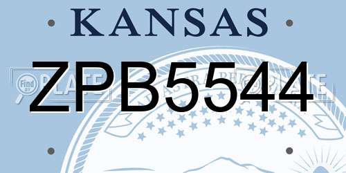 ZPB5544 Kansas License Plate