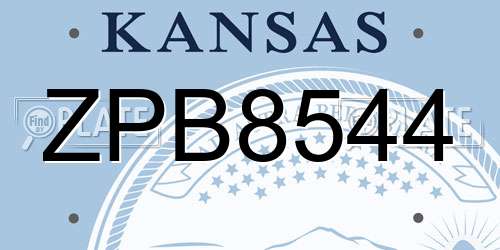 ZPB8544 Kansas License Plate