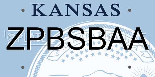 ZPBSBAA Kansas License Plate