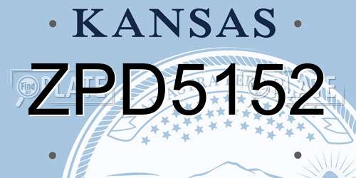 ZPD5152 Kansas License Plate