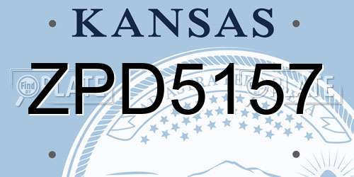 ZPD5157 Kansas License Plate