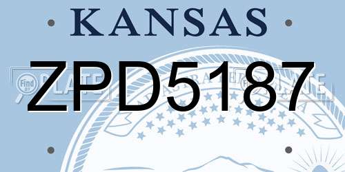 ZPD5187 Kansas License Plate