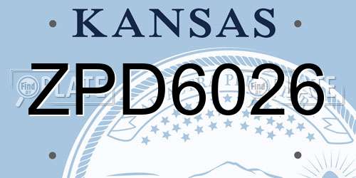 ZPD6026 Kansas License Plate