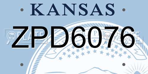 ZPD6076 Kansas License Plate