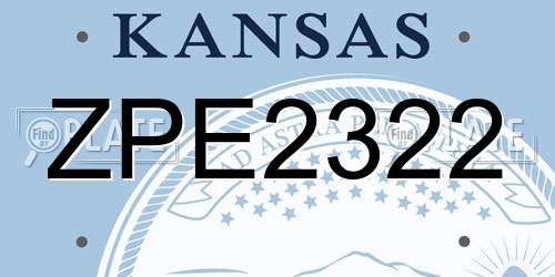 ZPE2322 Kansas License Plate