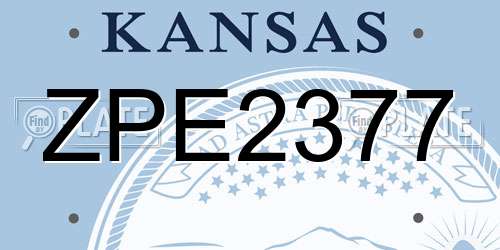 ZPE2377 Kansas License Plate