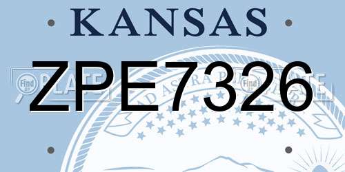 ZPE7326 Kansas License Plate