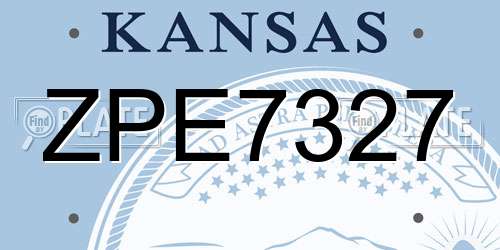 ZPE7327 Kansas License Plate