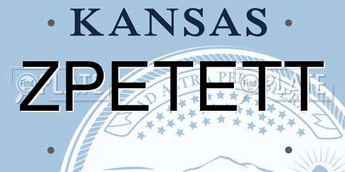 ZPETETT Kansas License Plate