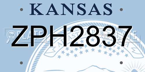 ZPH2837 Kansas License Plate