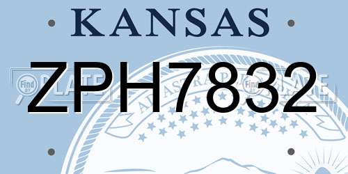 ZPH7832 Kansas License Plate