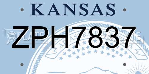 ZPH7837 Kansas License Plate