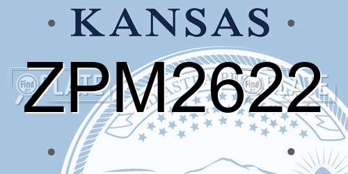 ZPM2622 Kansas License Plate
