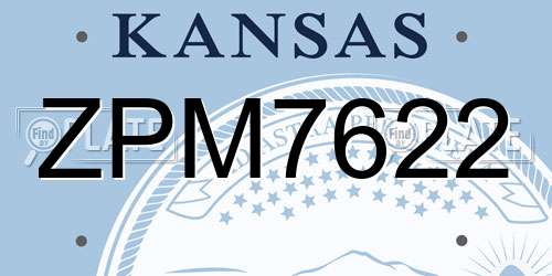 ZPM7622 Kansas License Plate